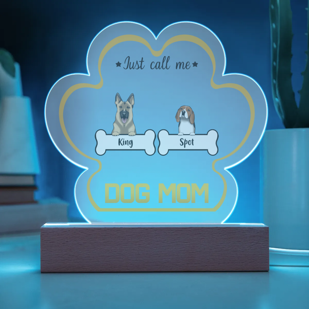 Dog Mom Acrylic Paw Plaque