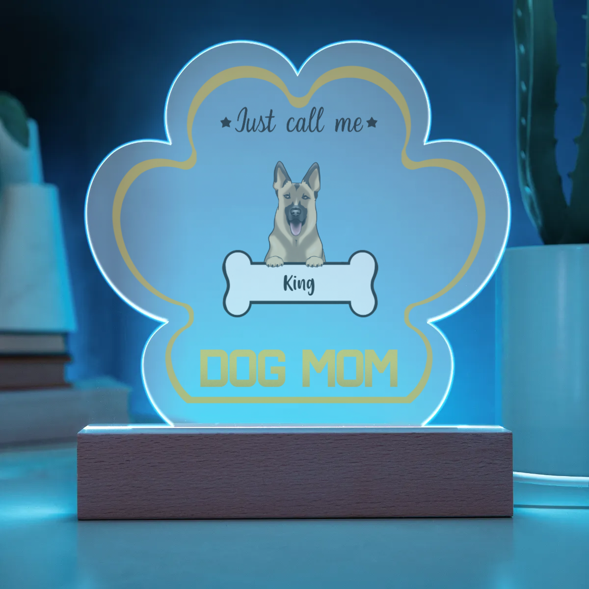 Dog Mom Acrylic Paw Plaque